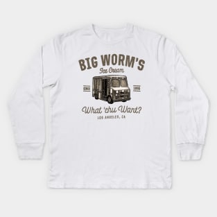 big worm black white Kids Long Sleeve T-Shirt